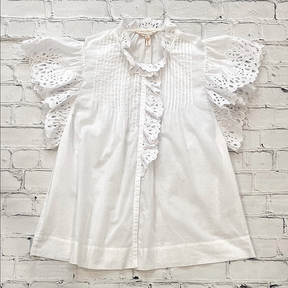 Rebecca Taylor Nouveau Eyelet Cotton Top - Picture 3 of 14